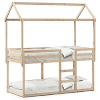 Køjeseng med tag 75x190 cm massivt fyrretræ hvid