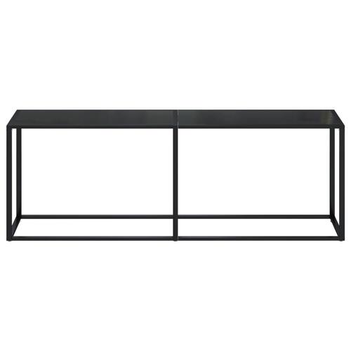 Konsolbord 220x35x75,5 cm hærdet glas sort