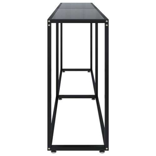 Konsolbord 220x35x75,5 cm hærdet glas sort