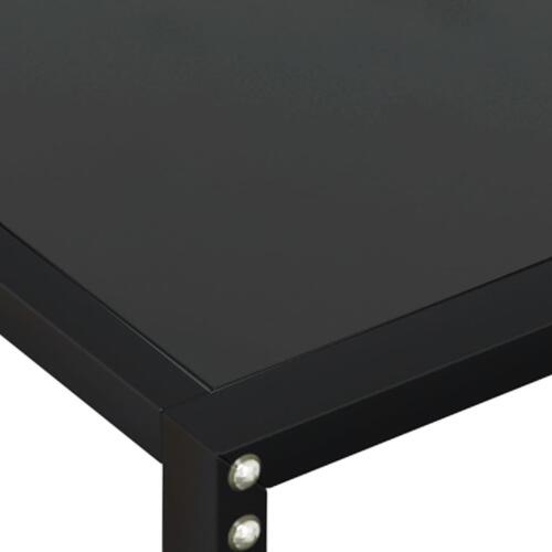 Konsolbord 220x35x75,5 cm hærdet glas sort