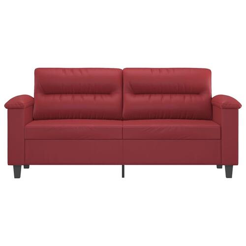 2-personers sofa 140 cm kunstlæder vinrød