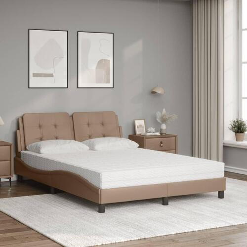 Seng 120x200 cm kunstlæder cappuccinofarvet