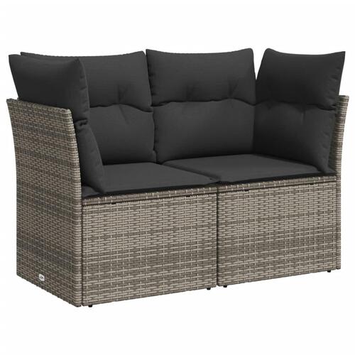 Sofaesæt til haven 7 dele med hynder polyrattan grå