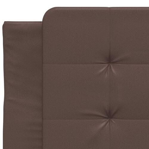 Seng med madras 90x200 cm kunstlæder brun