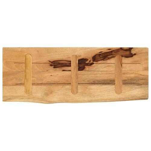 Bordplade 90x20x3,8 cm naturlig kant massivt ru mangotræ