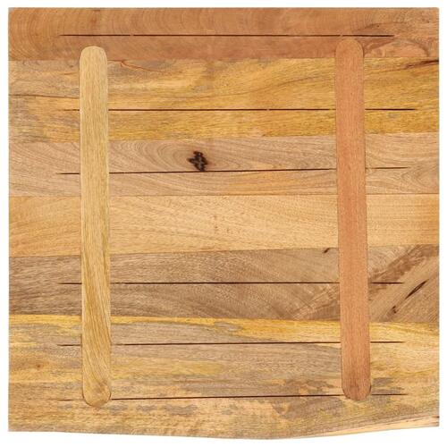 Bordplade 40x40x3,8 cm naturlig kant massivt ru mangotræ