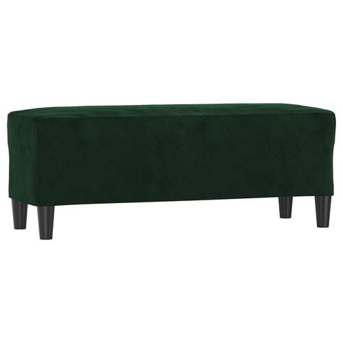 Bænk 100x35x41 cm fløjl mørkegrøn