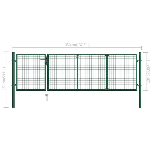 Havelåge 350 x 100 cm stål grøn