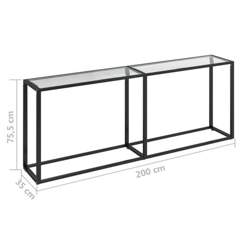 Konsolbord 200x35x75,5 cm hærdet glas transparent