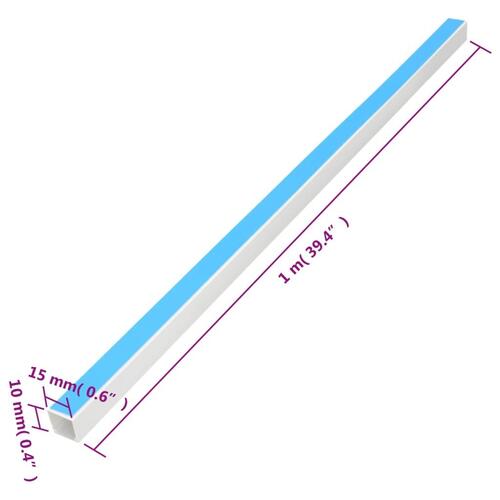 Selvklæbende kabelkanal 15x10 mm 10 m PVC