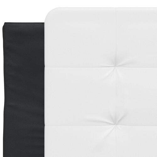 Seng med madras 90x190 cm kunstlæder sort og hvid