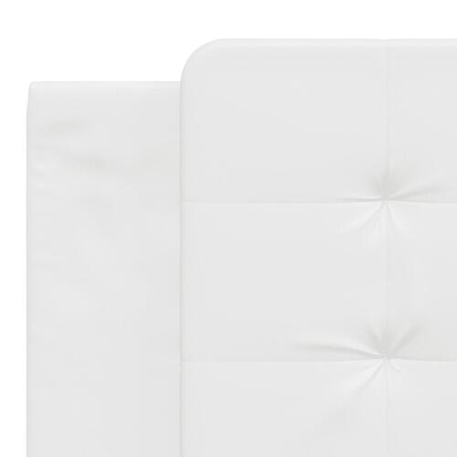 Seng med madras 180x200 cm kunstlæder hvid