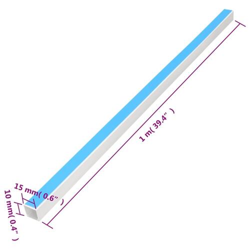 Selvklæbende kabelkanal 15x10 mm 30 m PVC