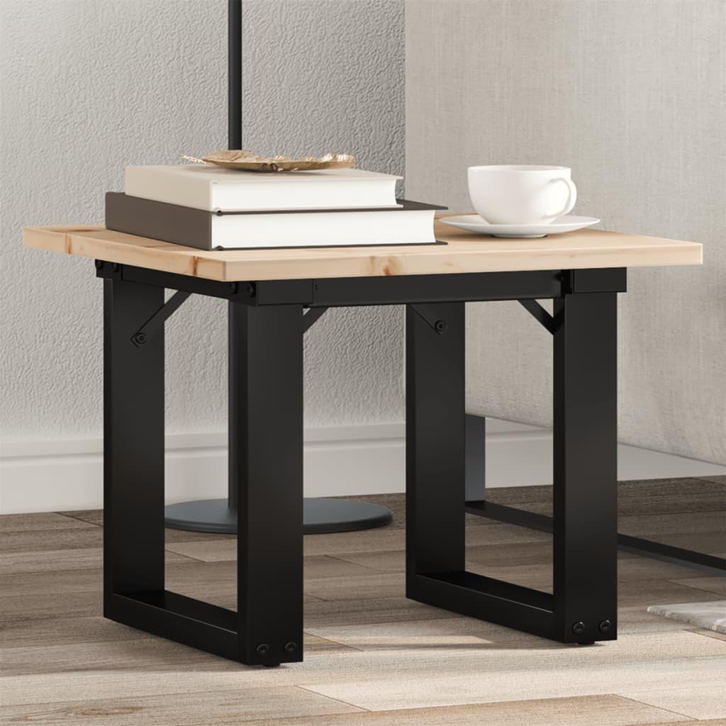 Sofabord 50x50x35 cm O-stel massivt fyrretræ og stål
