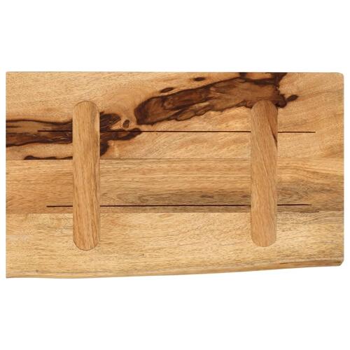 Bordplade 40x20x2,5 cm naturlig kant massivt ru mangotræ