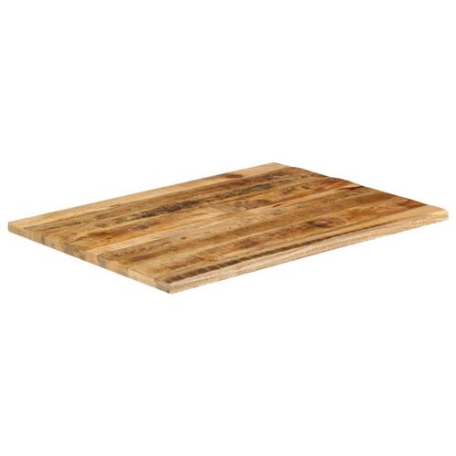 Bordplade 100x80x2,5 cm naturlig kant massivt ru mangotræ