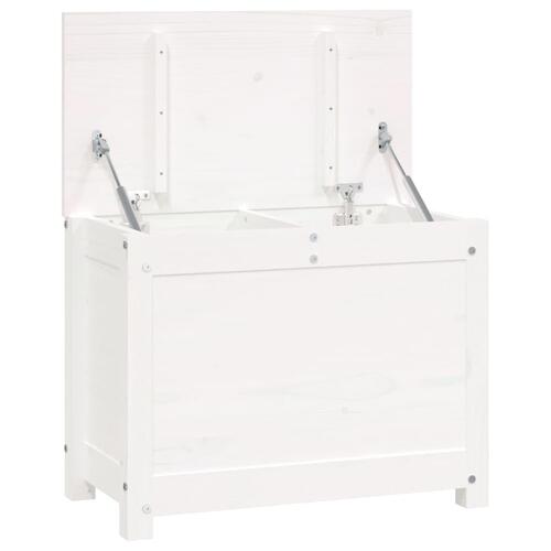 Opbevaringskasse 60x32x45,5 cm massivt fyrretræ hvid