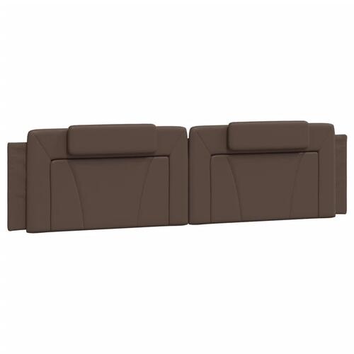 Seng med madras 200x200 cm kunstlæder brun