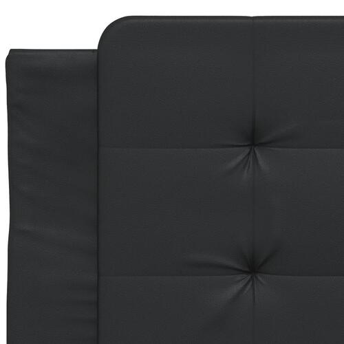 Seng med madras 90x200 cm kunstlæder sort