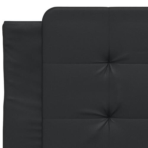 Seng med madras 90x190 cm kunstlæder sort