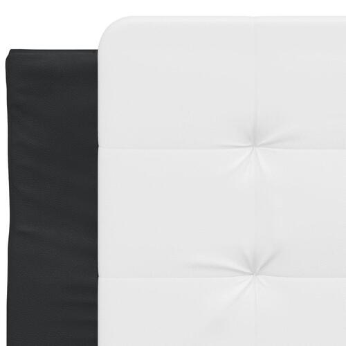 Seng med madras 100x200 cm kunstlæder sort og hvid