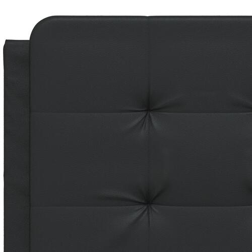 Seng med madras 140x190 cm kunstlæder sort