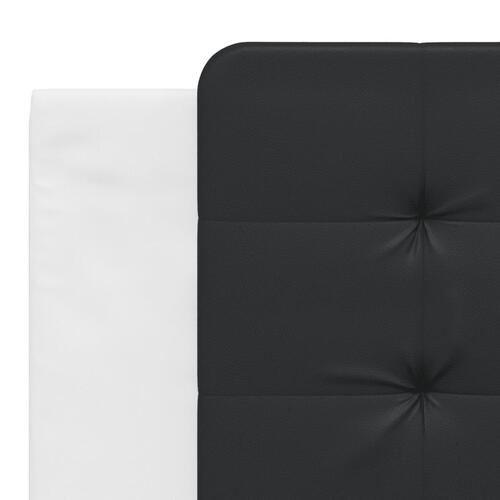Seng med madras 180x200 cm kunstlæder hvid og sort