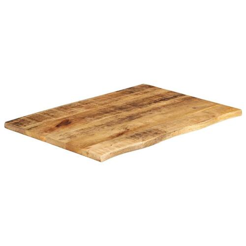 Bordplade 80x60x2,5 cm naturlig kant massivt ru mangotræ