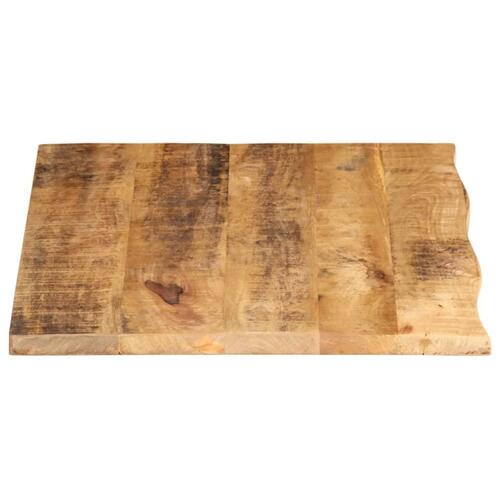 Bordplade 80x60x2,5 cm naturlig kant massivt ru mangotræ