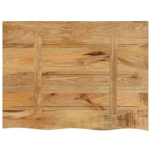Bordplade 80x60x2,5 cm naturlig kant massivt ru mangotræ