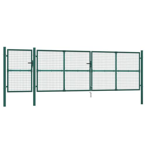 Gitterlåge til havehegn 500x175 cm galvaniseret stål grøn