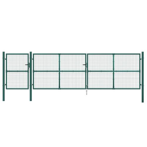 Gitterlåge til havehegn 500x175 cm galvaniseret stål grøn