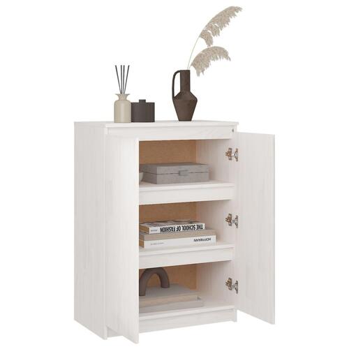 Skænk 60x36x84 cm massivt fyrretræ hvid