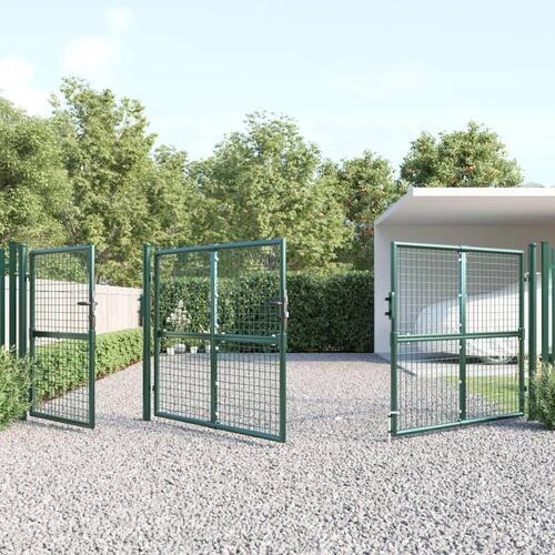 Gitterlåge til havehegn 400x175 cm galvaniseret stål grøn