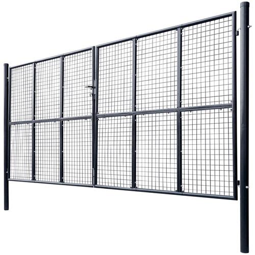 Havelåge i trådnet galvaniseret stål 400 x 200 cm grå