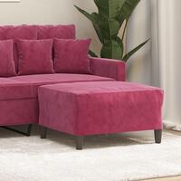 Fodskammel 70x55x41 cm velour vinrød