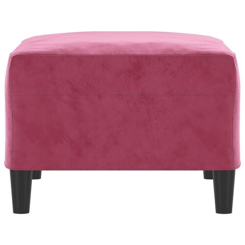 Fodskammel 70x55x41 cm velour vinrød