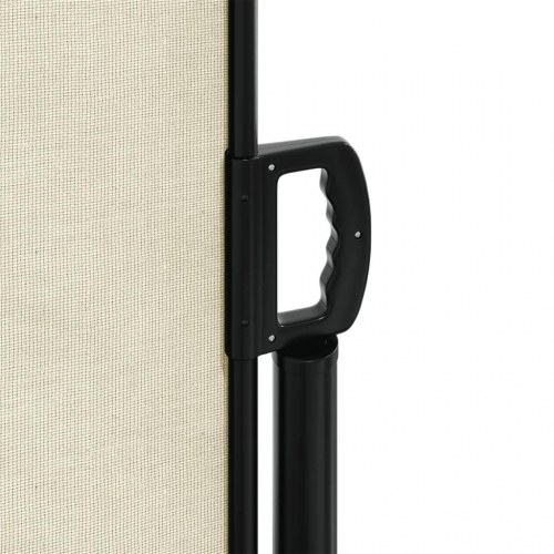 Sidemarkise 100×500 cm - sammenrullelig, cremefarvet privatlivsskærm