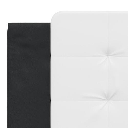 Seng med madras 180x200 cm kunstlæder sort og hvid