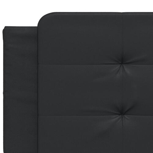 Seng med madras 200x200 cm kunstlæder sort