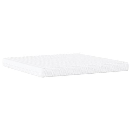 Seng med madras 200x200 cm kunstlæder hvid og sort