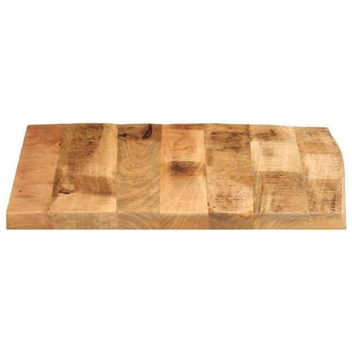 Bordplade 80x80x2,5 cm naturlig kant massivt ru mangotræ