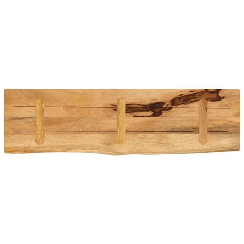 Bordplade 120x20x3,8 cm naturlig kant massivt ru mangotræ