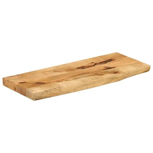 Bordplade 90x30x3,8 cm naturlig kant massivt ru mangotræ