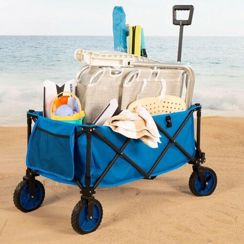 Multifunktionel vogn Aktive Sort Polyester PVC Stål 88 x 108 x 47 cm Foldbar Strand