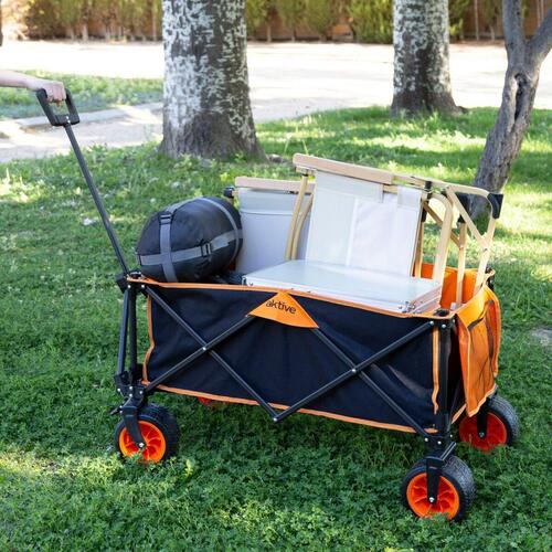 Multifunktionel vogn Aktive Orange Polyester PVC Stål 86 x 108 x 44 cm Foldbar Strand