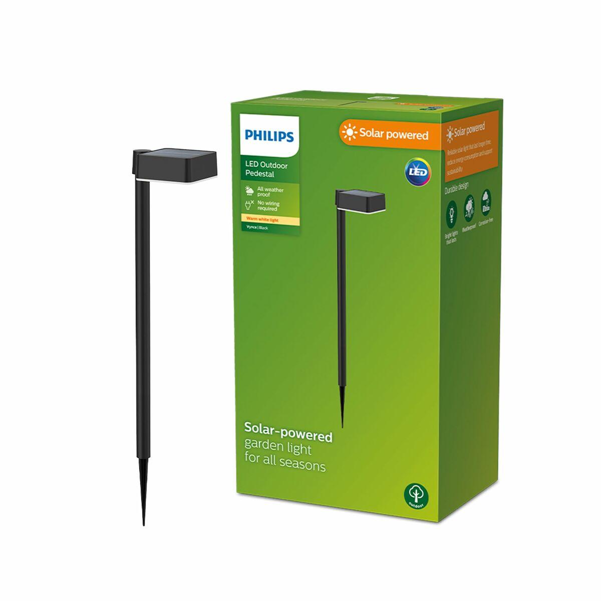Philips Vynce solcelle-havelys 1,5 W - sort, firkantet, 2700 K