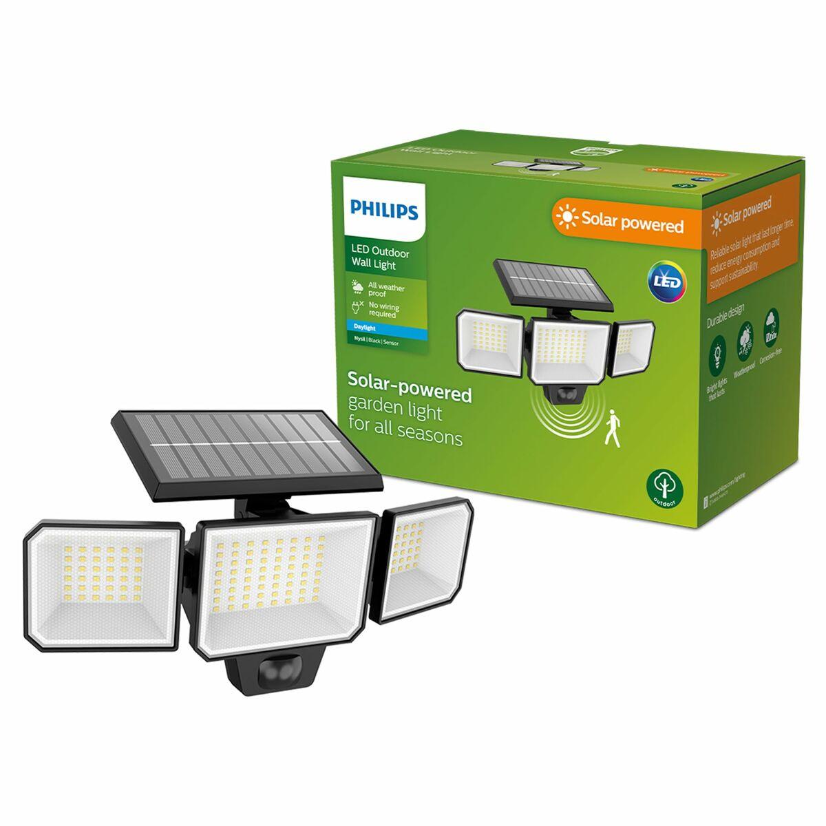 Philips solcelledrevet LED-spot 8,7 W, 5000 K, IP65 - Sort billede