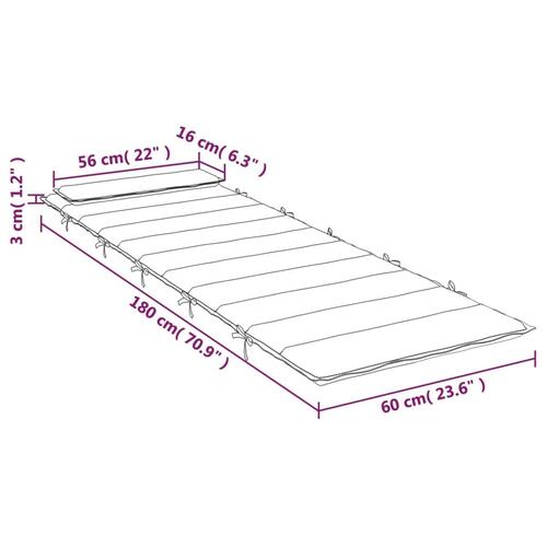Hynde til liggestol 180x60x3 cm oxfordstof cremefarvet