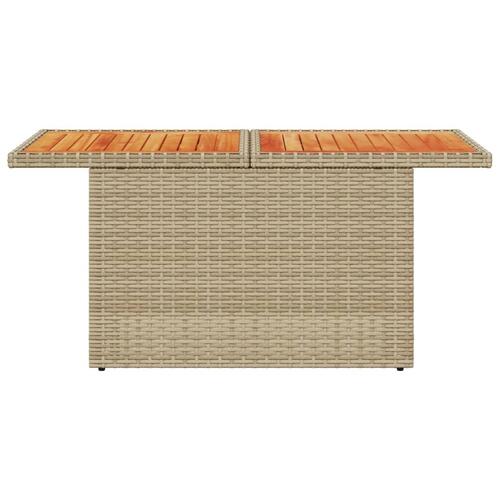 Havebord 100x55x73 cm polyrattan og akacietræ beige